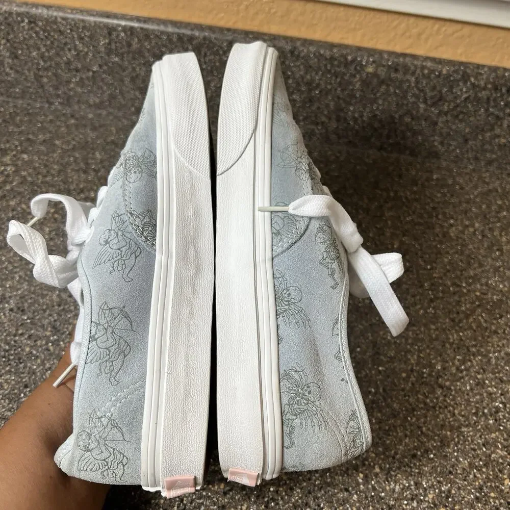 Vans Authentic Love You To Death Sky Blue Suede Womens 7 Lace Up Men 5.5 Sneaker